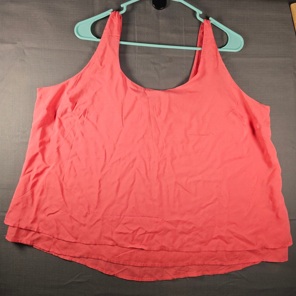 Old Navy Womens XL Lava Guava Trapeze Tank Top Coral Layered Rayon 148196-04